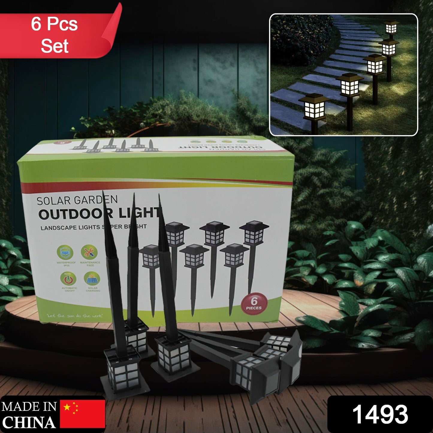 Big Solar Outdoor Lights 6 Pack Waterproof Solar Pathway Lights 10 Hrs Long-lasting Led Landscape Lighting Solar Garden Lights Solar Lights For Walkway Path Driveway Patio Yard Lawn (6 Pc Set)