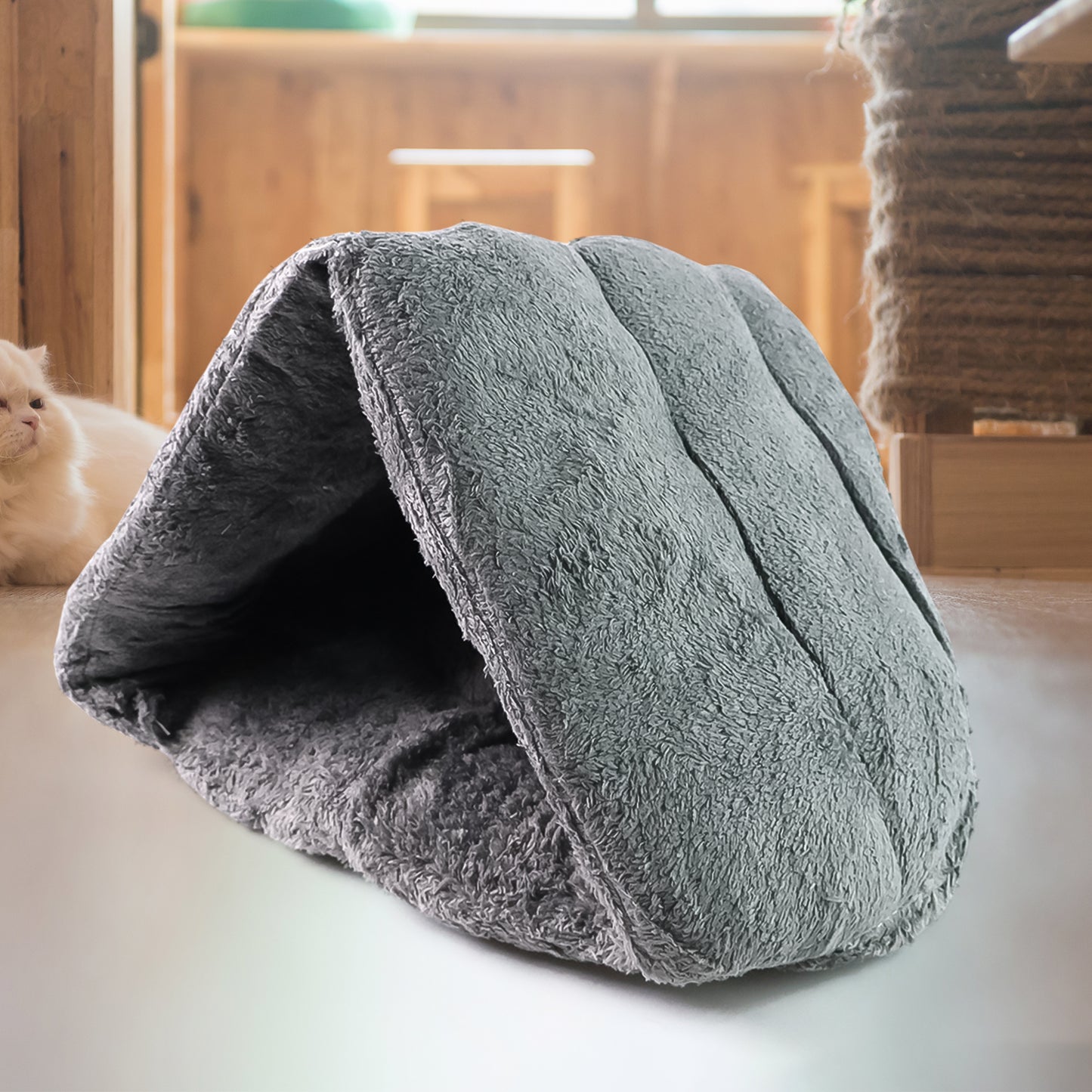 Ultra-soft Cave Style Plush Pet Sleeping Bed For Cats And Small Dogs (1 Pc Small)