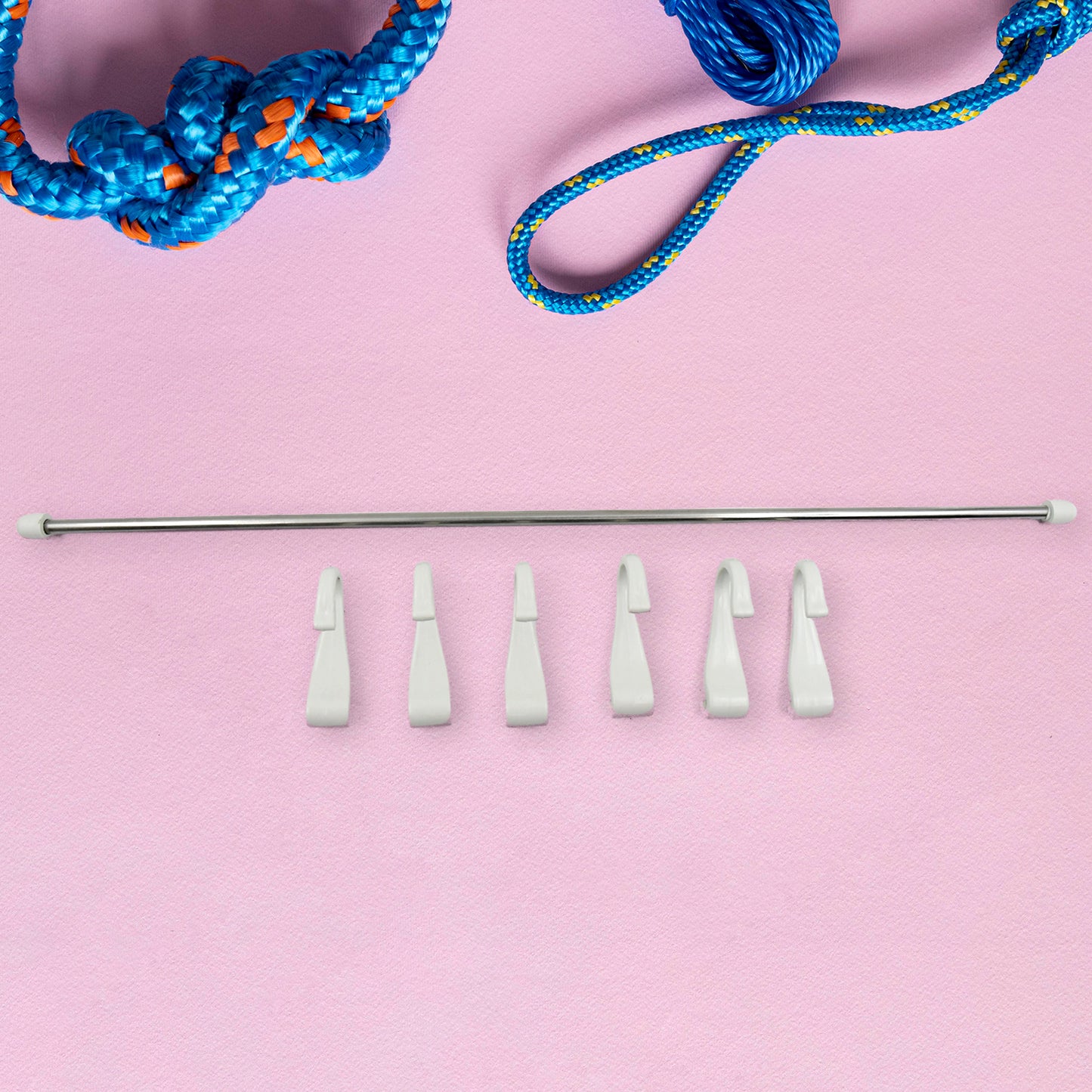 Stainless Steel Utensil Hanger Rail Nail Free Wall Mount With 2 Magic Stickers 6 Plastic Hooks For Kitchen