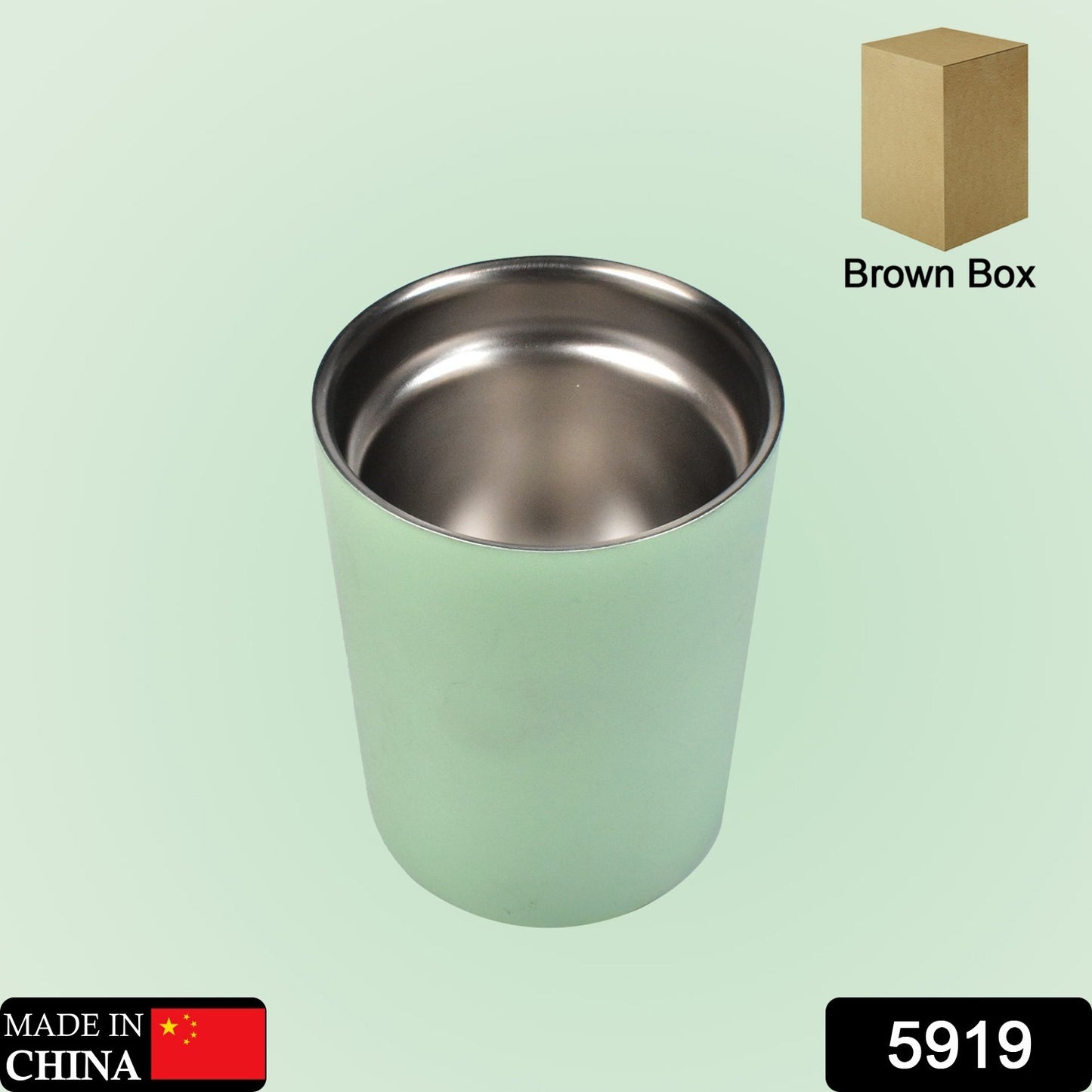 Vacuum Glass 304 Stainless Steel Home Office Lidless Anti-scald Water Cup Drink Mug