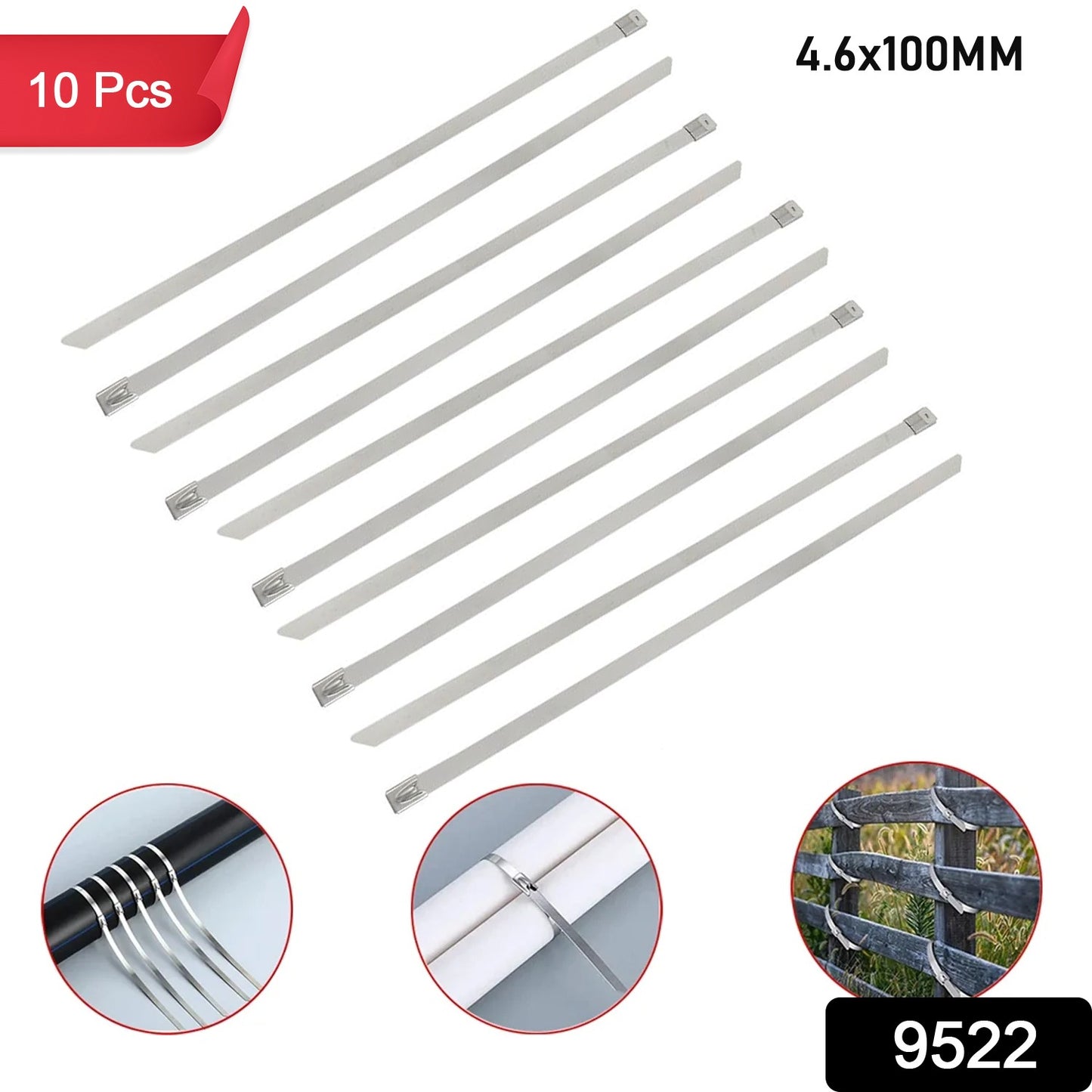 Stainless Steel Cable Tie (4.6x100mm 10 Pcs Set)