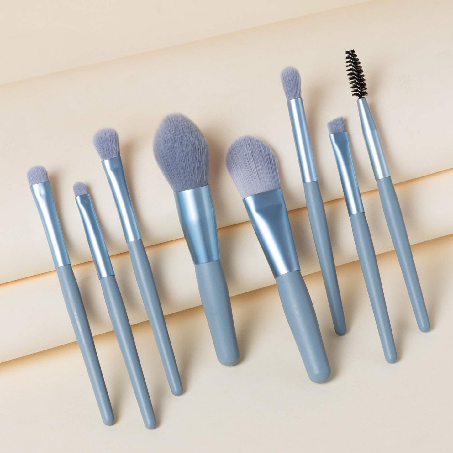 8 Pcs Mini Makeup Brush Set With Case Portable Foundation Brush Kit Travel Premium Synthetic Bristles Cosmetic Brush Set For Powder Blending Blush Eyeshadow Lipstick (Mix Color 8 Pcs Set)