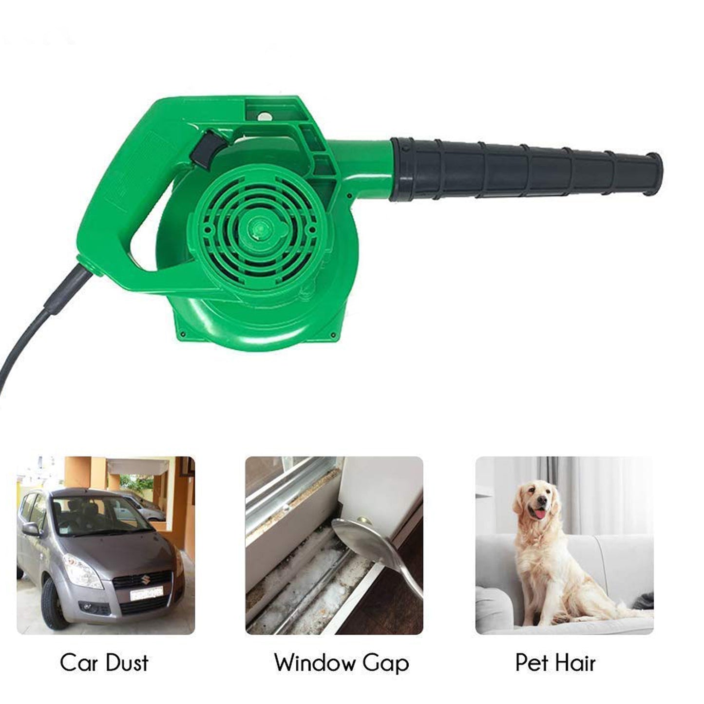 650v Blower Portable Rifel Range Heavy Duty Air Blower Electric Air Blower For Homeofficecarpccomputer Dustgaragepatiogarden Leaftrash Cleaning (350w 2.3 M3min 13000 Rpm Green)