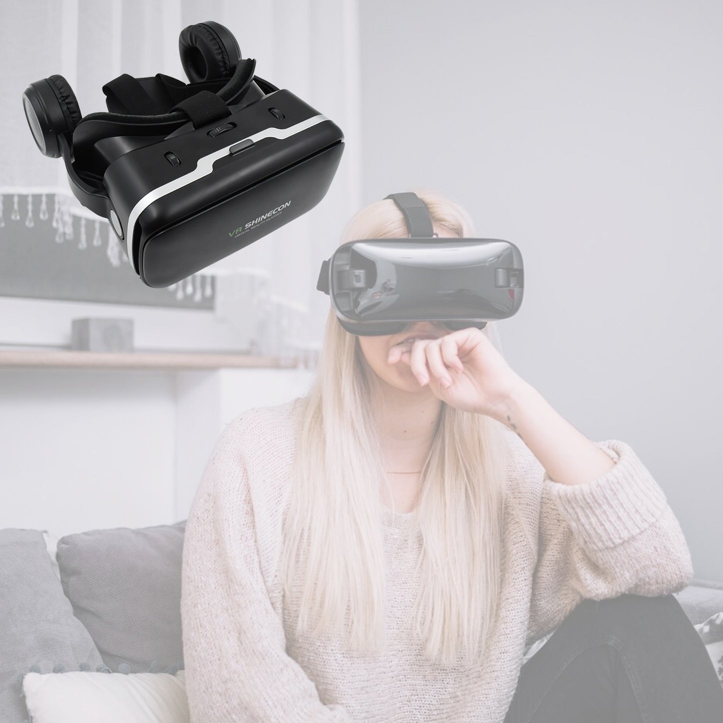 3d Hd Vr Glasses Virtual Reality Goggles Headset For Ios For Android Smartphonevr Goggles-for 3d Vr Movies Video Games With Headphones (1 Pc)
