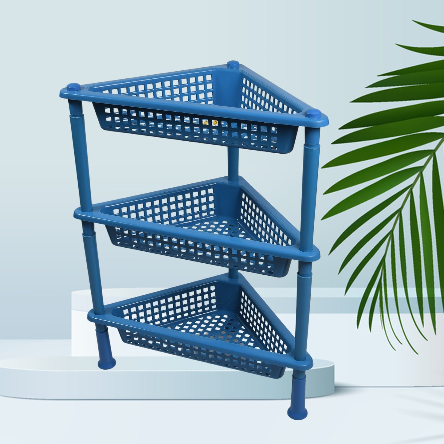 Triangle Storage Plastic 3-tier Rack Shelf For Kitchen Living Room Bathroom Office