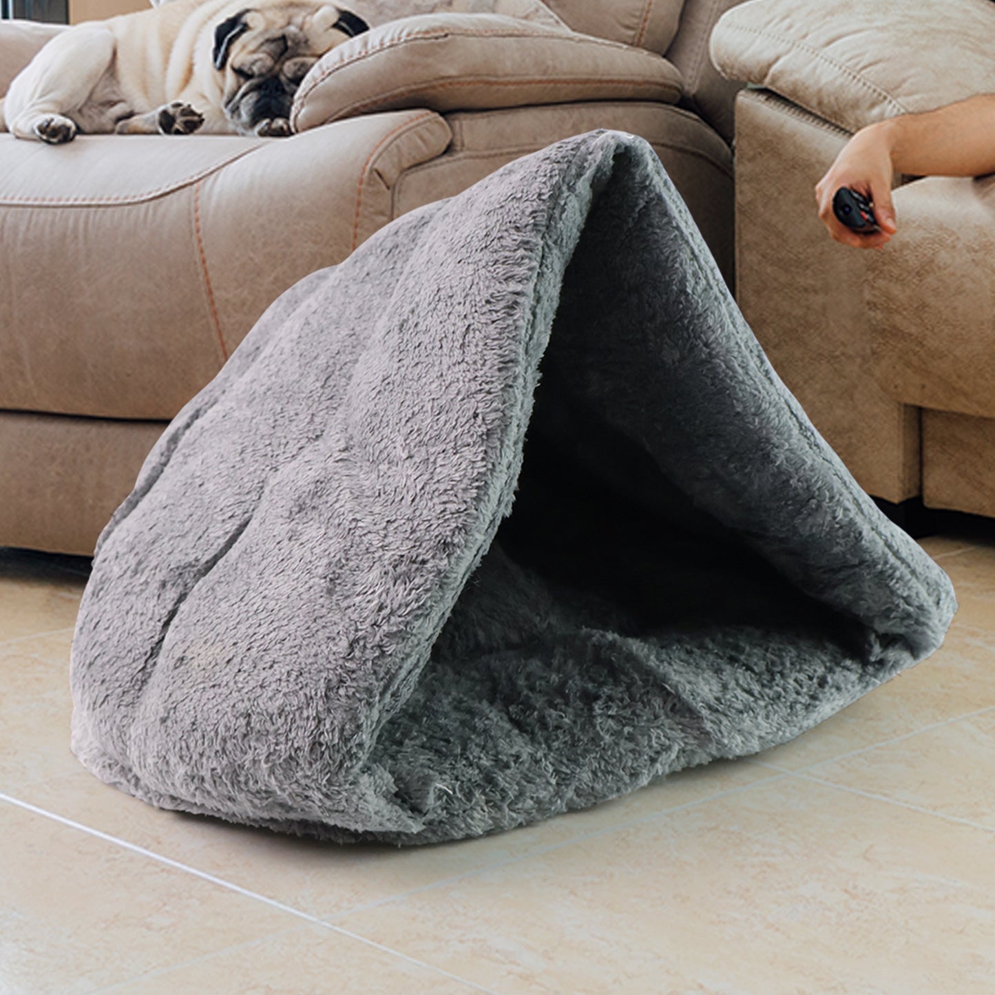 Ultra-soft Cave Style Plush Pet Sleeping Bed For Cats And Small Dogs (1 Pc Small)
