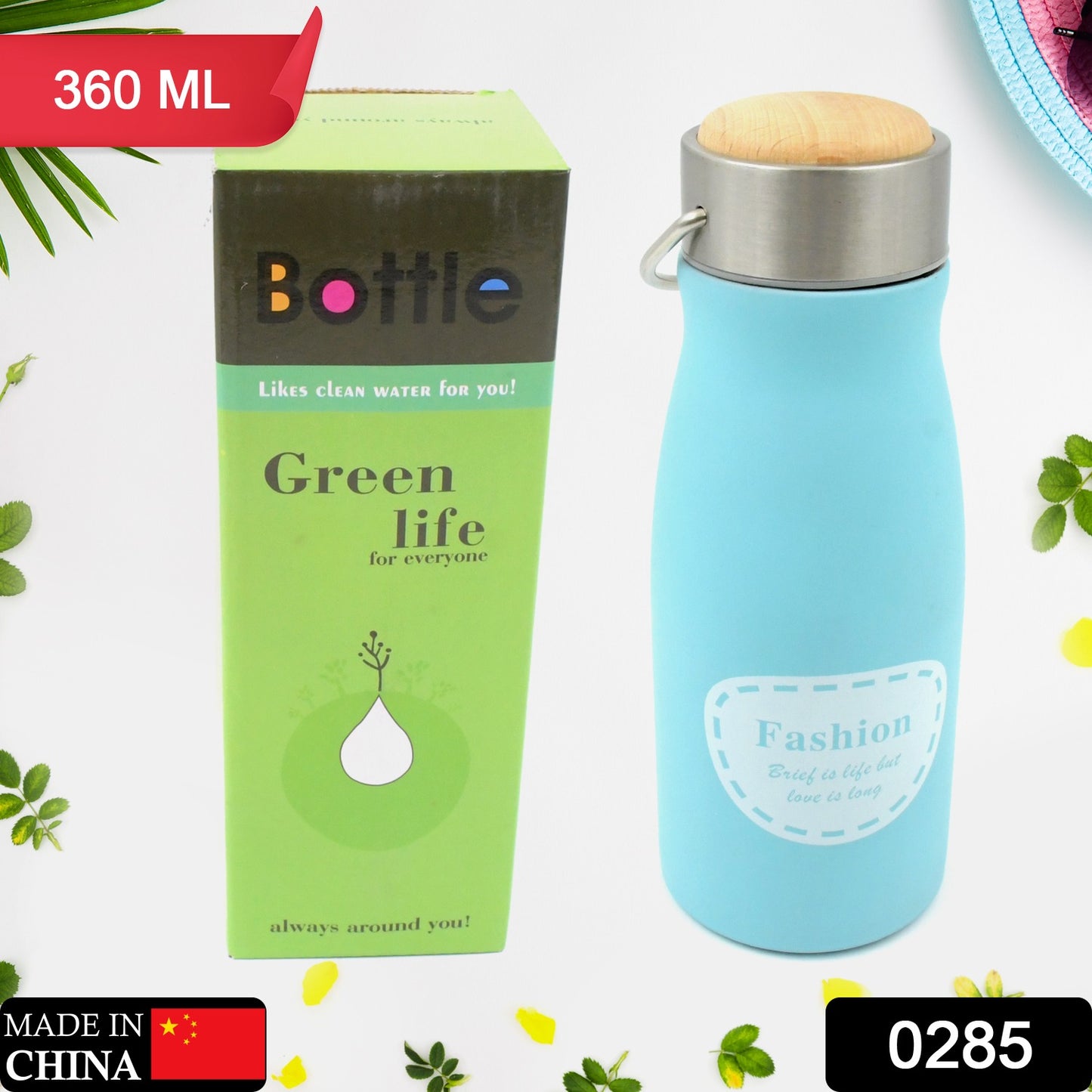 Stainless Steel Water Bottle With Handle Fridge Water Bottle Stainless Steel Water Bottle Leak Proof Rust Proof Hot Cold Drinks Gym Sipper Bpa Free Food Grade Quality Steel Fridge Bottle For Officegymschool (360 Ml)