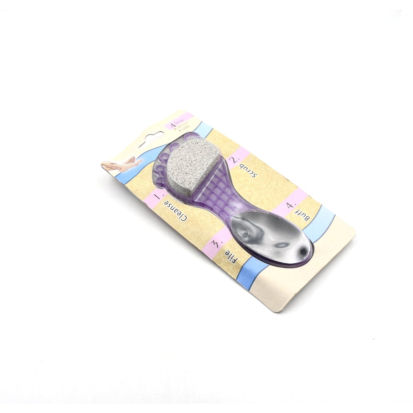 4 In 1 Pedicure Tool For Rough Dry Feet Dual-sided With Pumice Stone Soft Brush Steel Scrubber Emery File Softens Hard Foot Corns Calluses Cleanses Smoothens Dull Feet