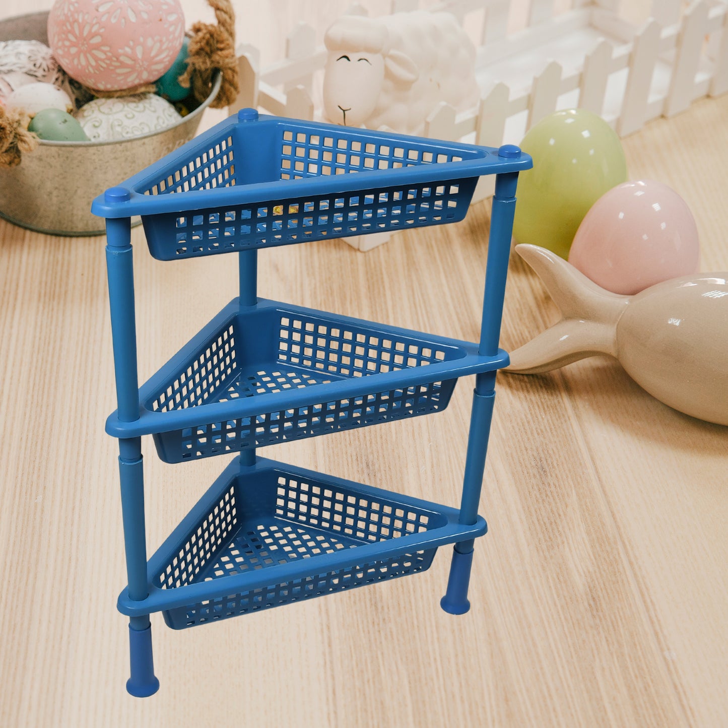 Triangle Storage Plastic 3-tier Rack Shelf For Kitchen Living Room Bathroom Office