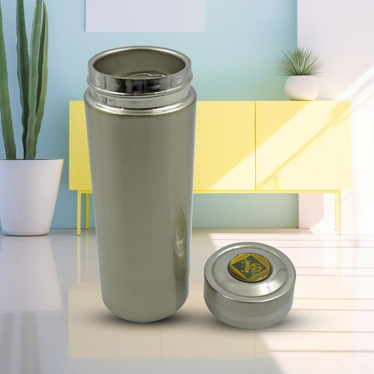 Vacuum Insulated Stainless Steel Flask Water Beverage Travel Bottle Bpa Free Leakproof Portable For Officegymschool (1 Pc)