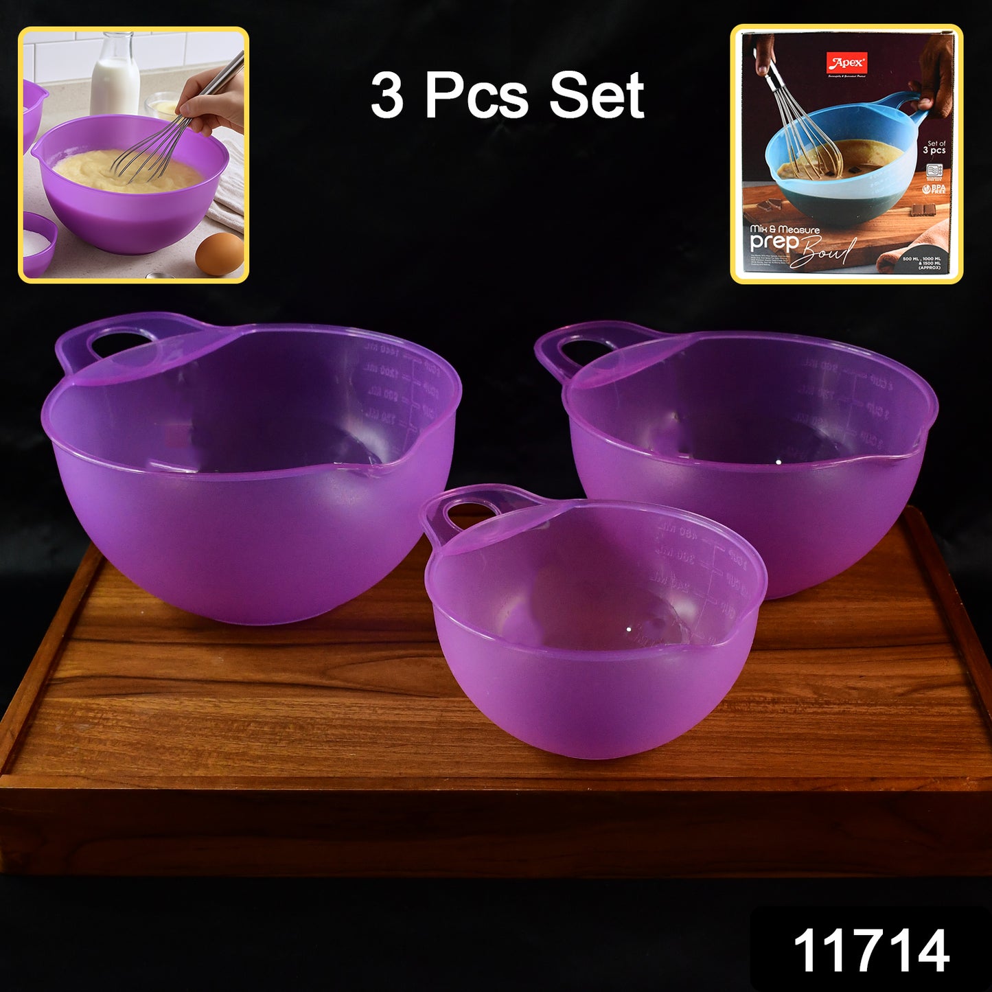 Apex Mix Measure Prep Bowl Set 3 Pieces