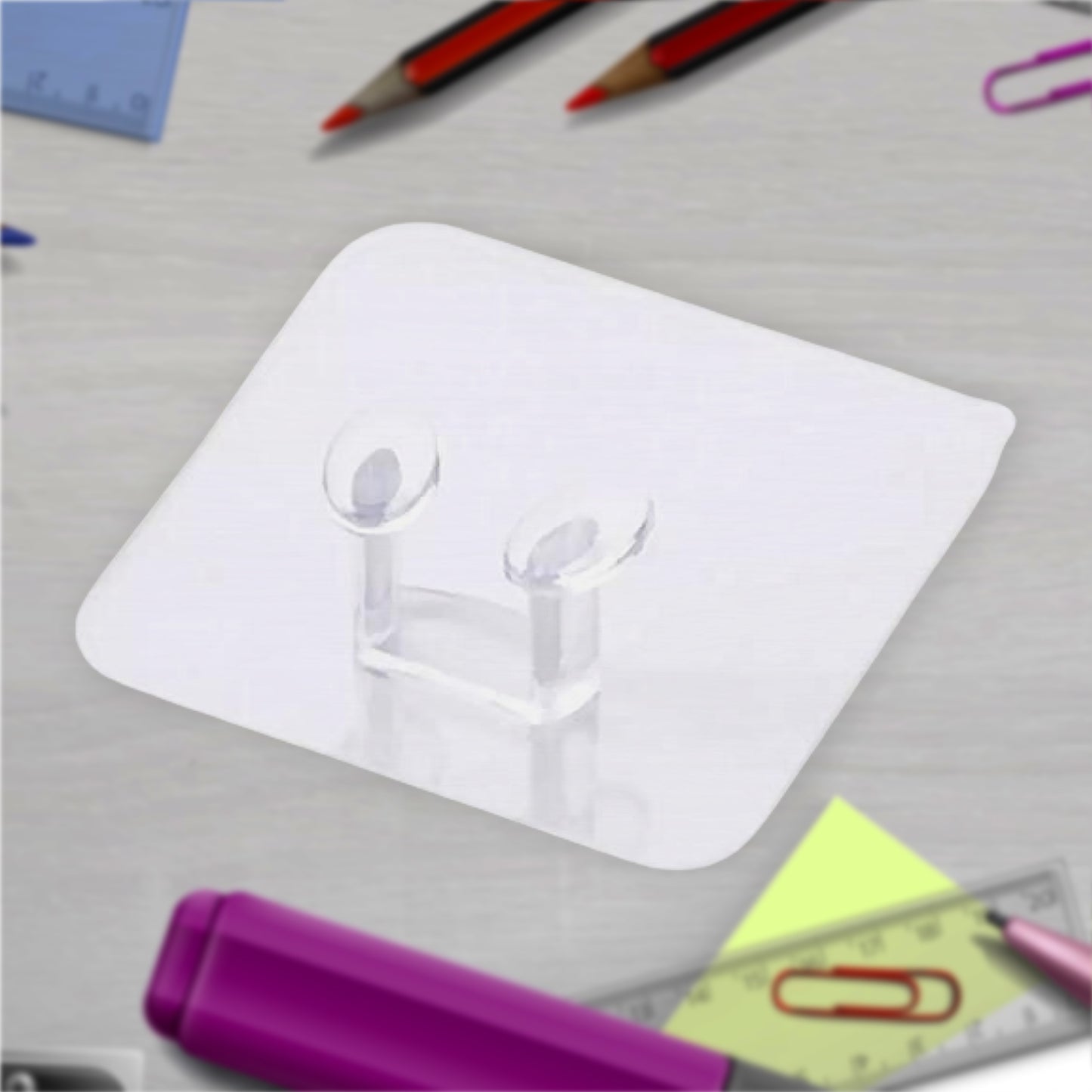 Transparent Self Adhesive Hook Seamless Drill Free Removable Wall Mounted Hanger As Toothbrush Holder Power Plug Socket Holder Waterproof And Oil Proof (1 Pc)
