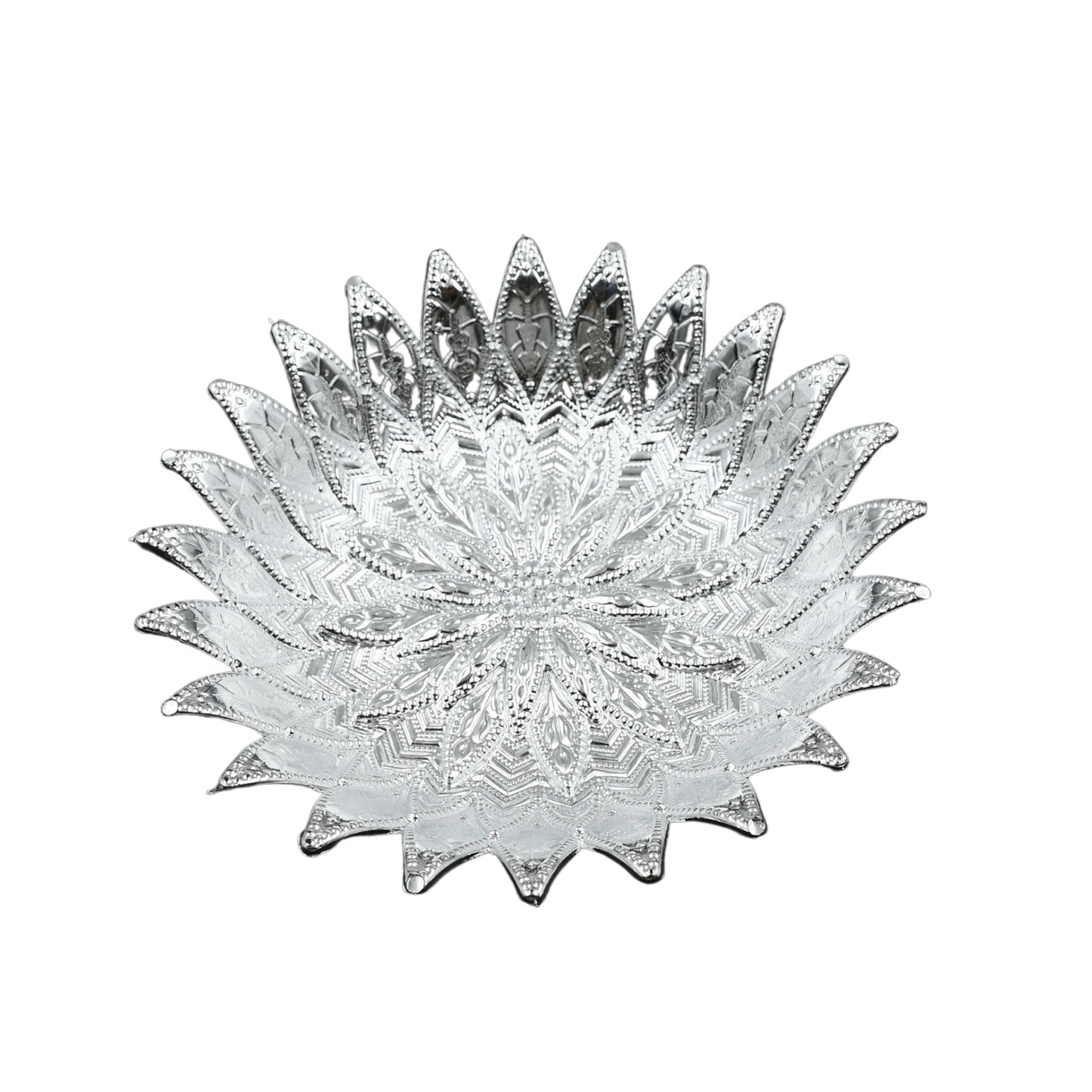 Traditional Design Serving Tray Plastic Silver Finish Serving Tray Multipurpose Tray Decorative Tray Mukhwas Serving Tray (1 Pc )