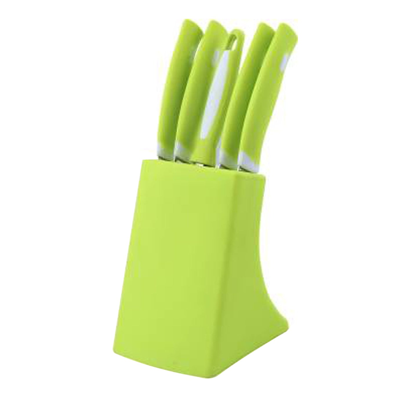 Stainless Steel Knife Peeler Set With Stand - 6 Pcs