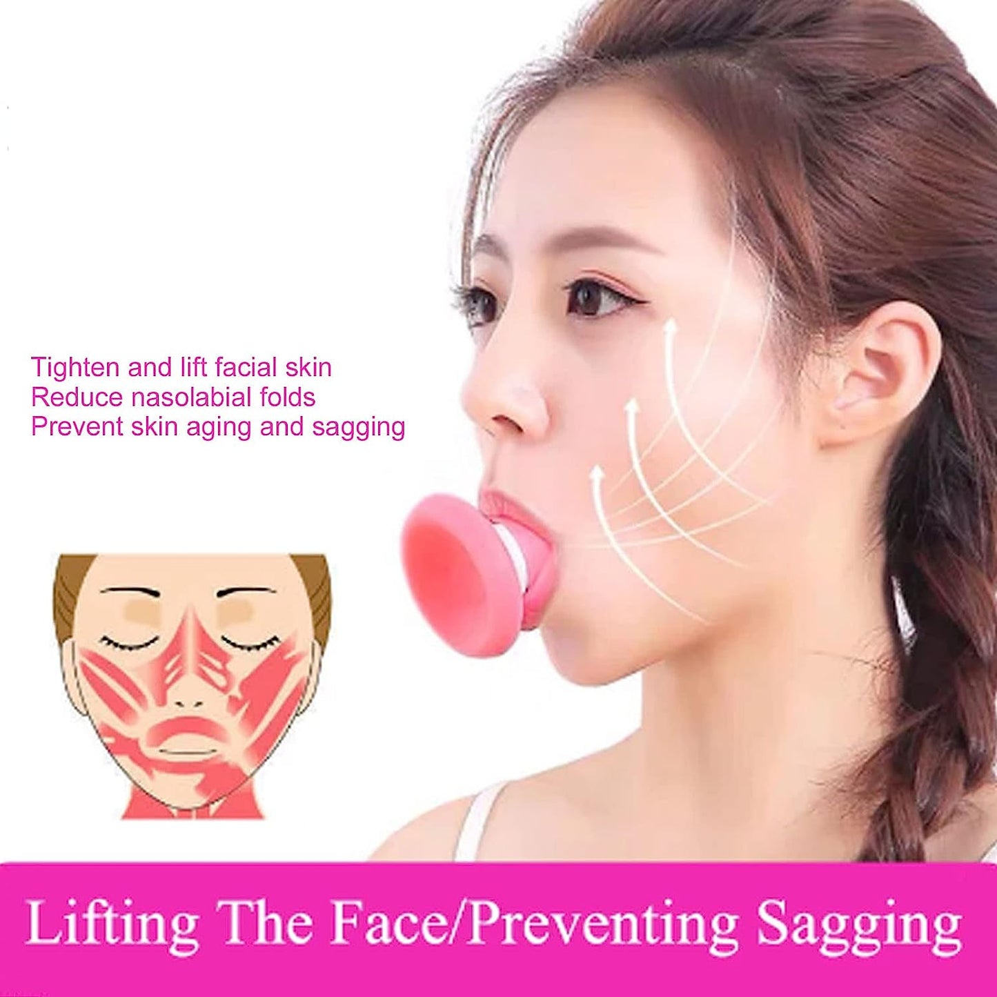 Silicone Facial Jaw Exerciser Breathing Type Face Slimmer Breathing Type Face Slimmer Face Lift Inhaling Exhaling Tool Look Younger And Healthier - Helps Reduce Stress And Cravings