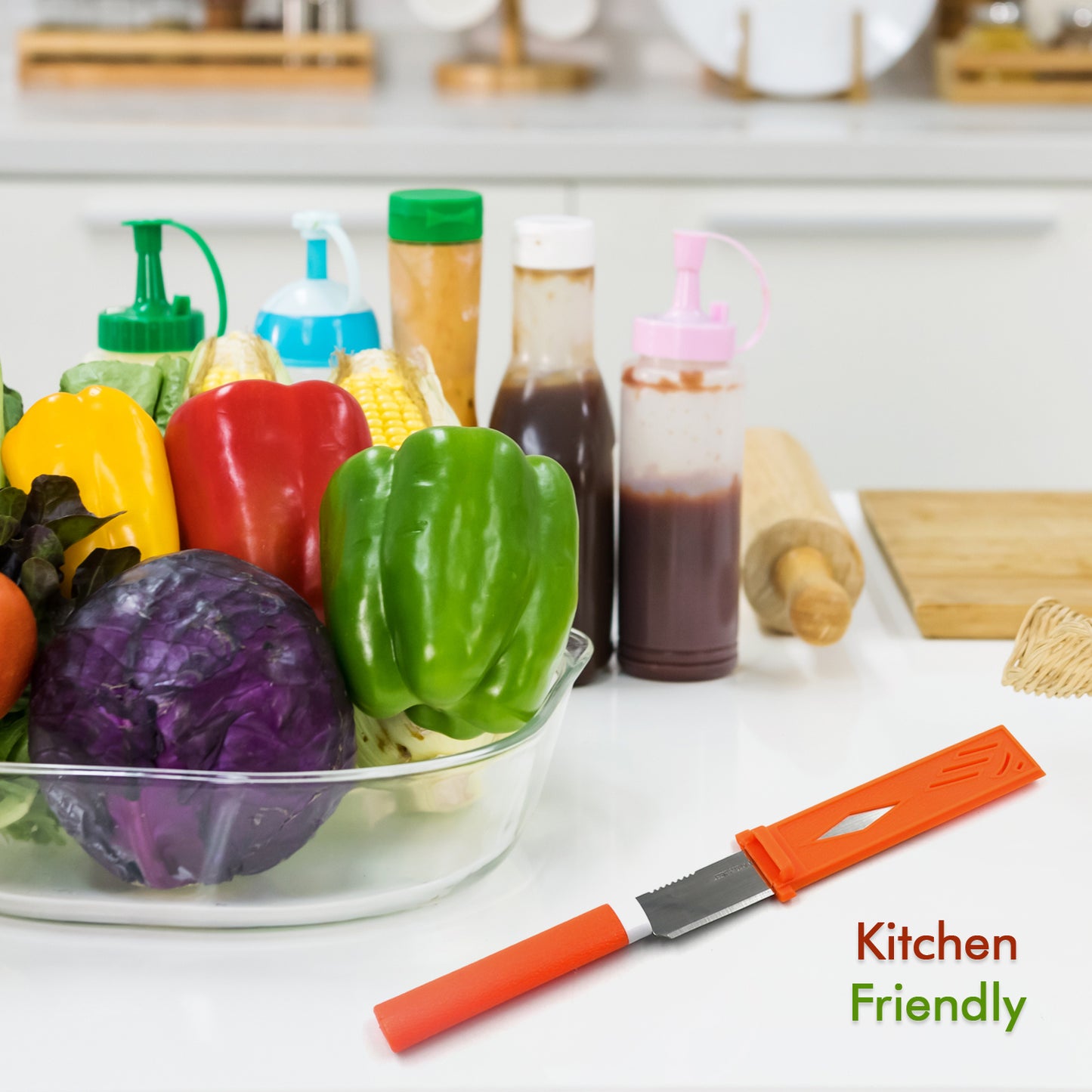 Stainless Steel Knife For Kitchen Use Knife Set Knife Non-slip Handle With Blade Cover Knife