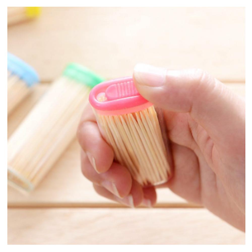 Bamboo Toothpicks With Dispenser Box