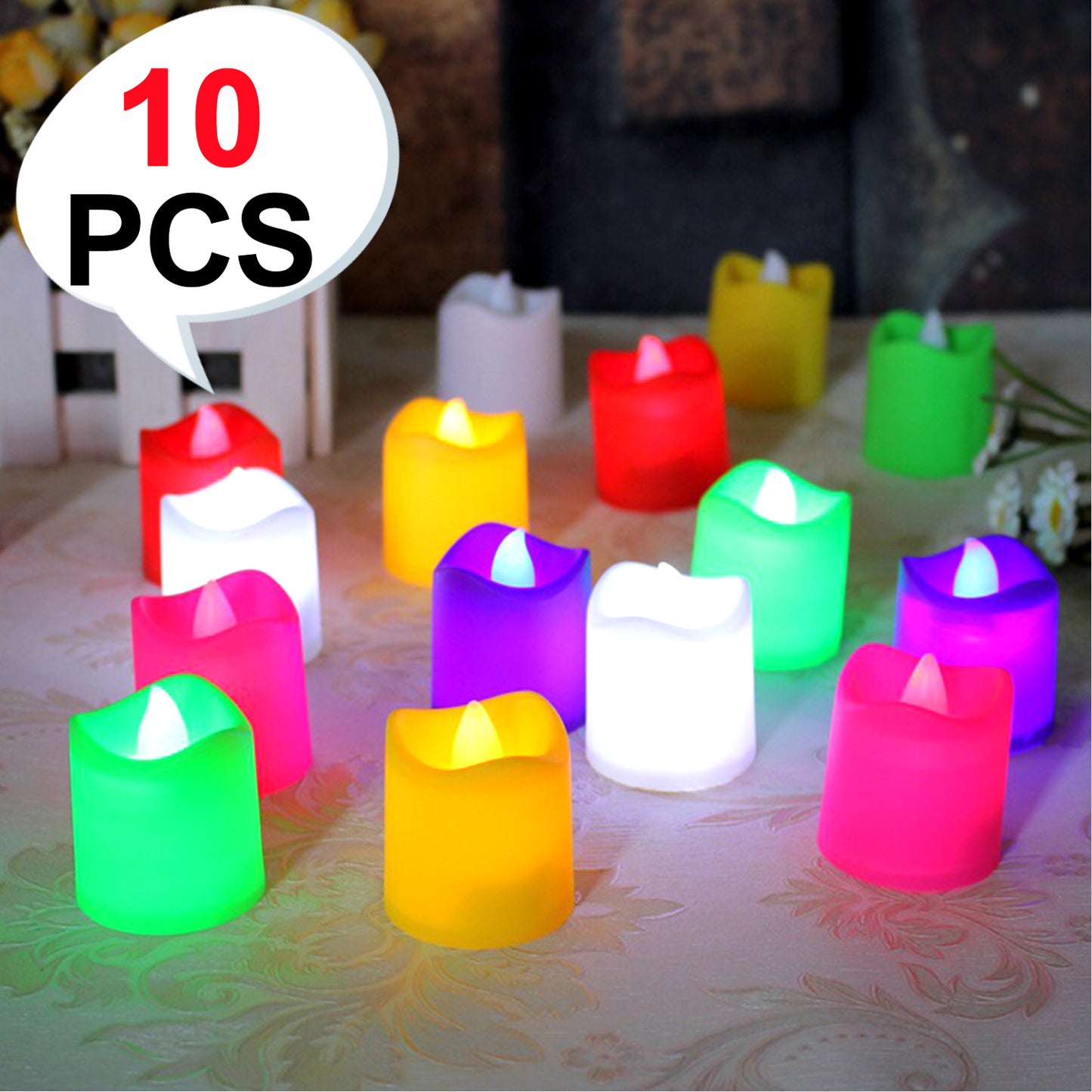 10pcs Festival Decorative - Led Tealight Candles Battery Operated Candle Ideal For Party.