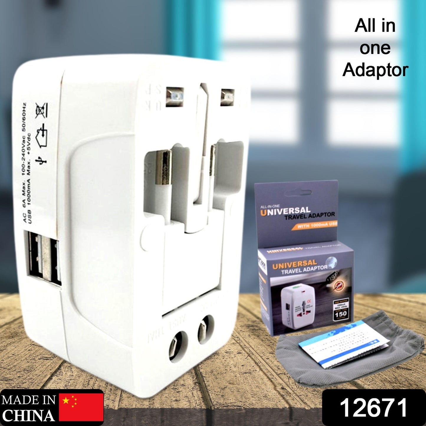 All-in-one Universal Worldwide Travelling Ac Adaptor Plug (Au Uk Us Eu) International Power Charger Electric Usb Power Plug Socket Adapter Converter (1 Pc)