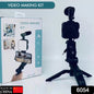 Vlogging Kit For Video Making With Mic Mini Tripod Stand Led Light  Phone Holder Clip For Making Videos