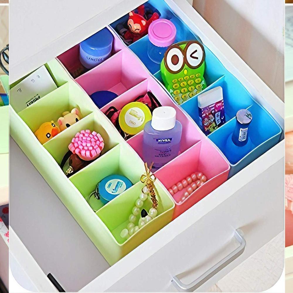 5-compartments Sockshandkerchiefunderwear Storage Box Socks Drawer Closet Organizer Storage Boxes (Pack Of 2)