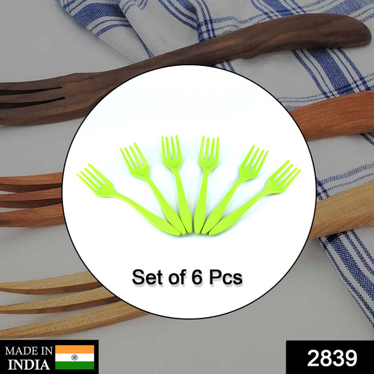 Small Plastic 6pc Serving Fork Set For Kitchen