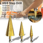 3x Large Hss Steel Step Cone Drill Titanium Bit Set Hole Cutter (4-32 4-20 4-12mm)
