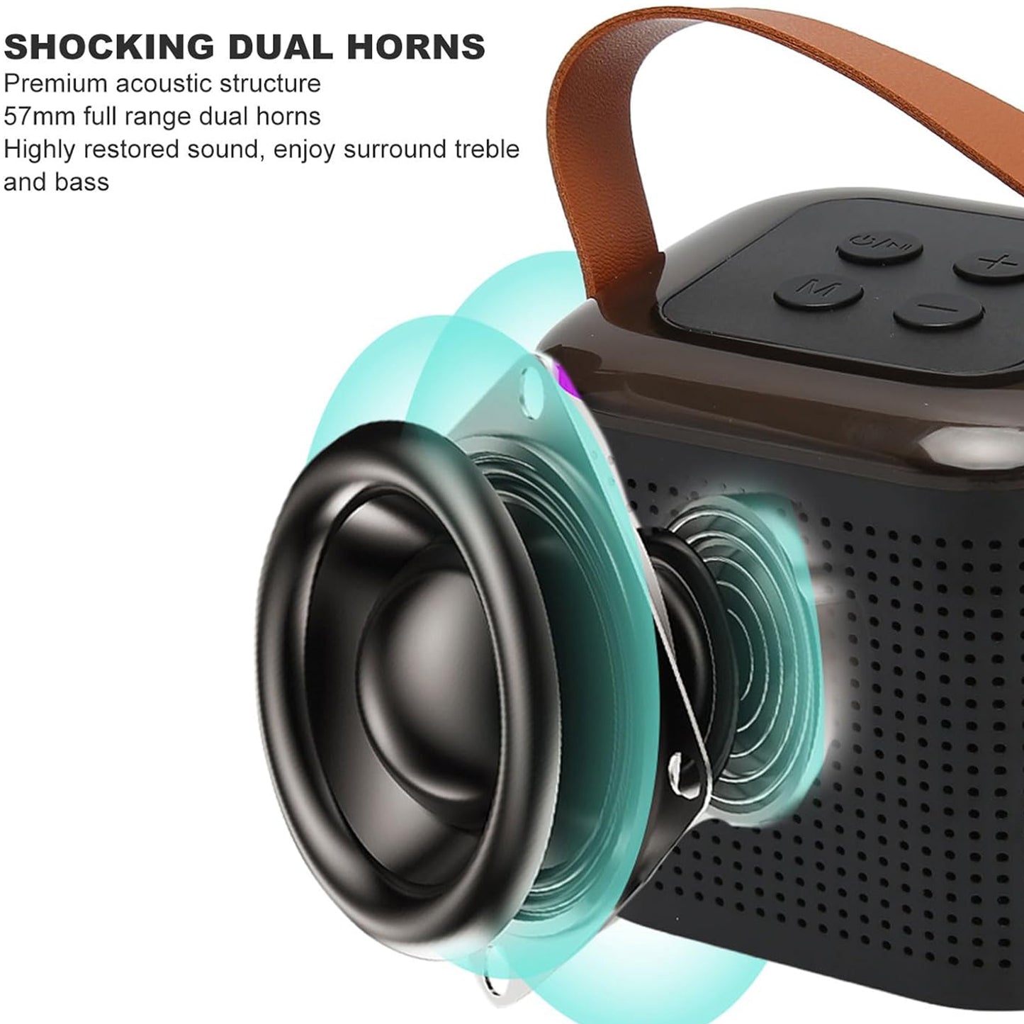 Wireless Speaker Microphone Set Rgb Light Support Memory Card Portable karaoke Machine Perfect  For Travel Tv