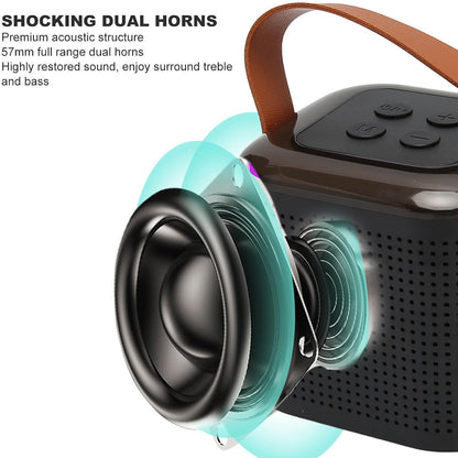 Wireless Speaker Microphone Set Rgb Light Support Memory Card Portable karaoke Machine Perfect  For Travel Tv