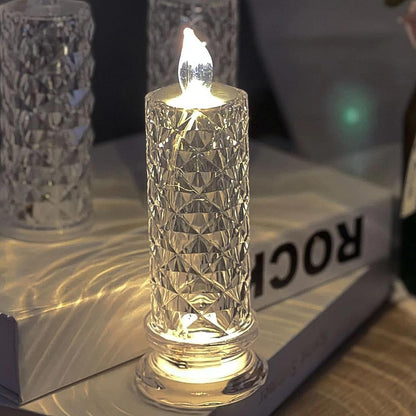 Rose Candles for Home Decoration, Crystal Candle Lights, Diwali