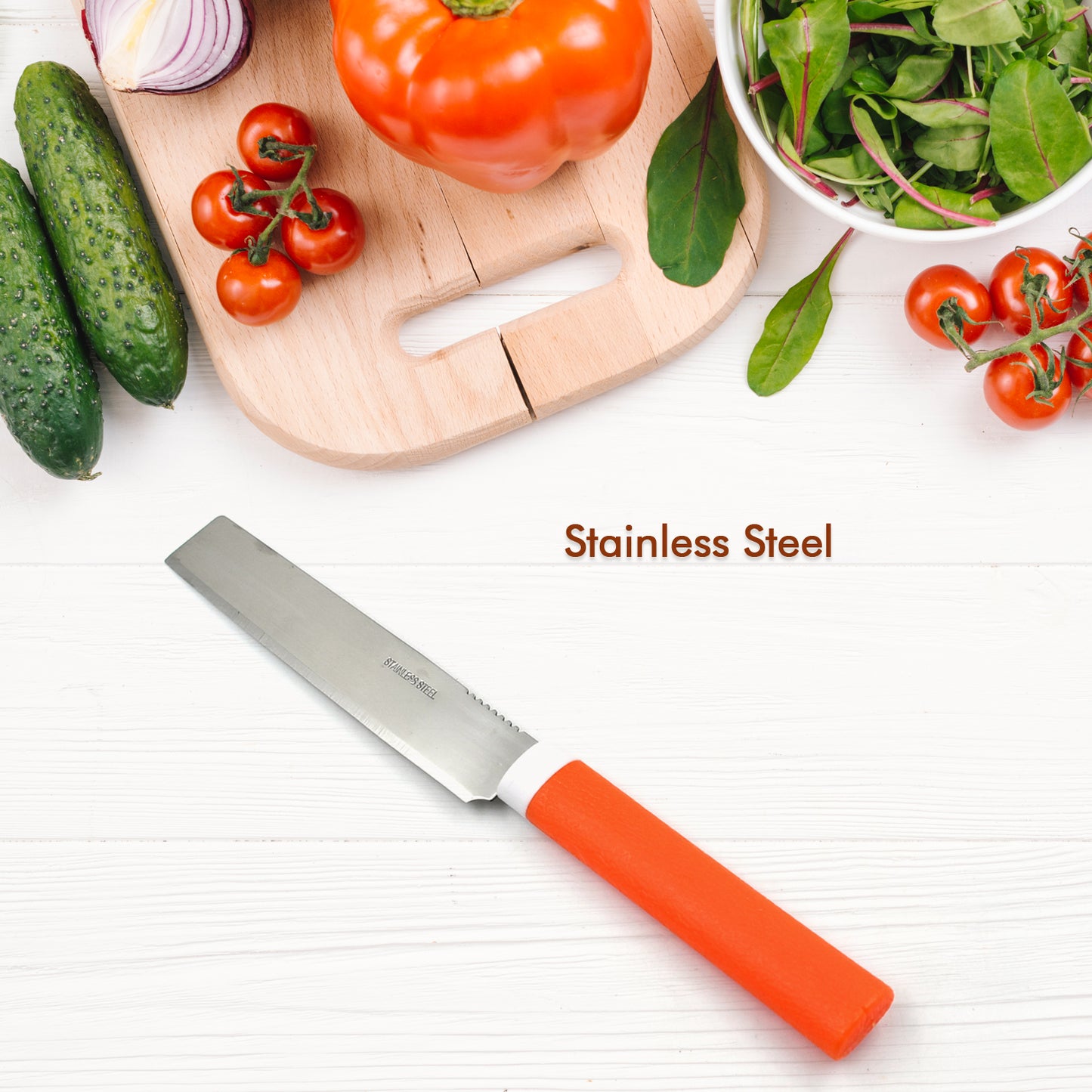 Stainless Steel Knife For Kitchen Use Knife Set Knife  Non-slip Handle With Blade Cover Knife