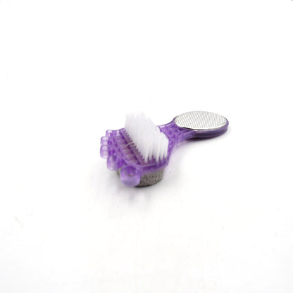 4 In 1 Pedicure Tool For Rough  Dry Feet Dual-sided With Pumice Stone Soft Brush Steel Scrubber  Emery File Softens Hard Foot Corns  Calluses Cleanses  Smoothens Dull Feet