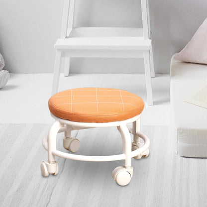 Roller Seat Stool Low Height Rolling Stool Multifunctional Small Household Movable Mini Stool Pulley Wheel Stool For Garage Home Library (1 Pc)