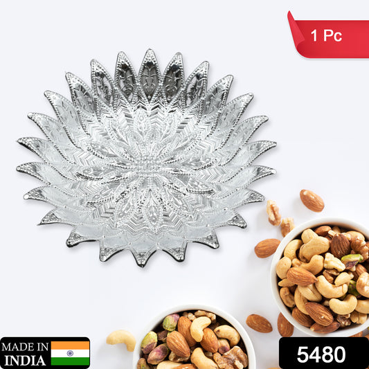 Traditional Design Serving Tray Plastic Silver Finish Serving Tray Multipurpose Tray Decorative Tray Mukhwas Serving Tray (1 Pc )