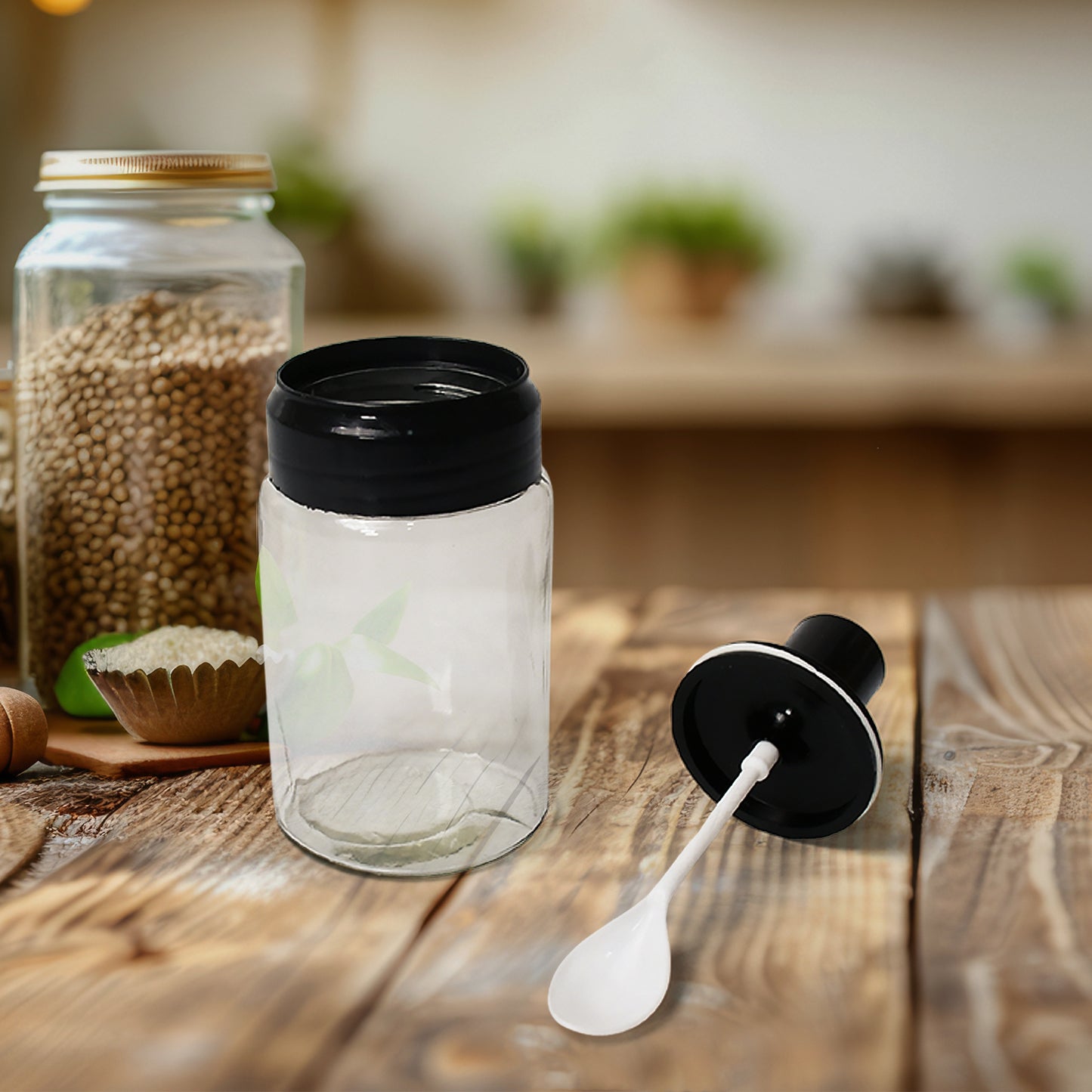 Transparent Glassoil Dispenser 500 Ml Bottle Set Of 2 Spice Jar 250 Ml Set Of 3 Oil Bottle For Kitchen Oil  Vinegar Storage Glass Bottle Glass Container For Spice Masala (5 Pcs Set)