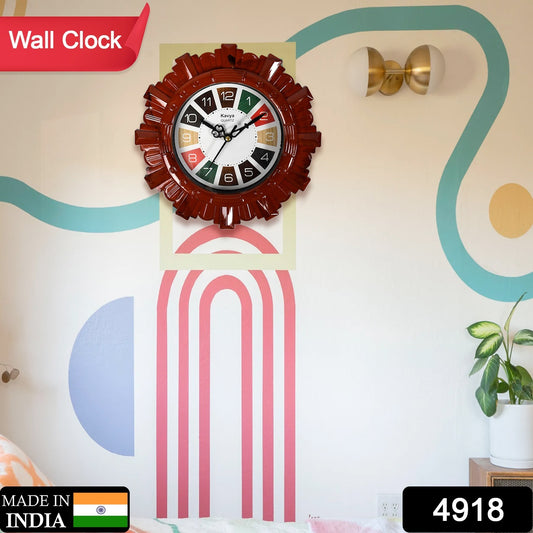 Wooden Look Designer Wall Clock Plastic Decorative Latest Wall Clock Battery Operated Round Easy To Read For Roomhomekitchenbedroomofficeschool