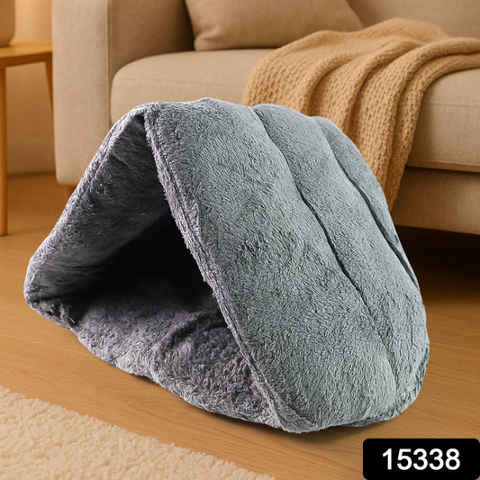 Ultra-soft Cave Style Plush Pet Sleeping Bed For Cats And Small Dogs (1 Pc  Small)