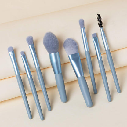 8 Pcs Mini Makeup Brush Set With Case Portable Foundation Brush Kit Travel Premium Synthetic Bristles Cosmetic Brush Set For Powder Blending Blush Eyeshadow Lipstick (Mix Color 8 Pcs Set)