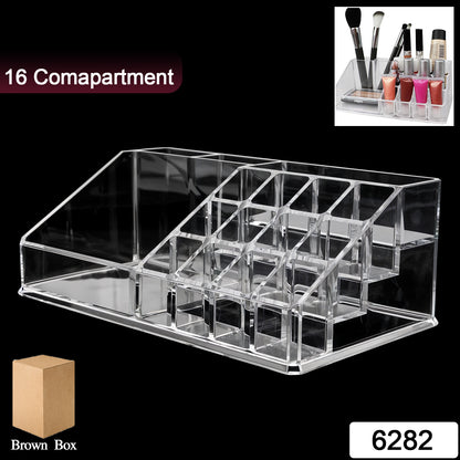 16 Compartment Cosmetic Makeup Jewellery Lipstick Storage Organiser Box Cosmetic Storage Box Make-up Lipstick Organizer  Lipstick Holder Case  Transparent