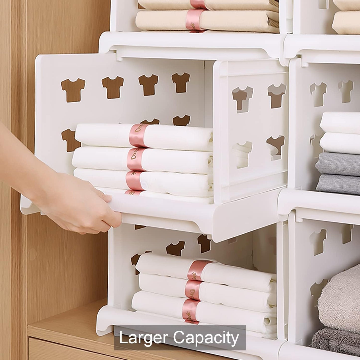 4 Layer Stackable Multifunctional Storagefor Clothes Foldable Drawer Shelf Basket Utility Cart Rack Storage Organizer Cart For Kitchen Pantry Closet Bedroom Bathroom Laundry (4 Layer 1 Pc)