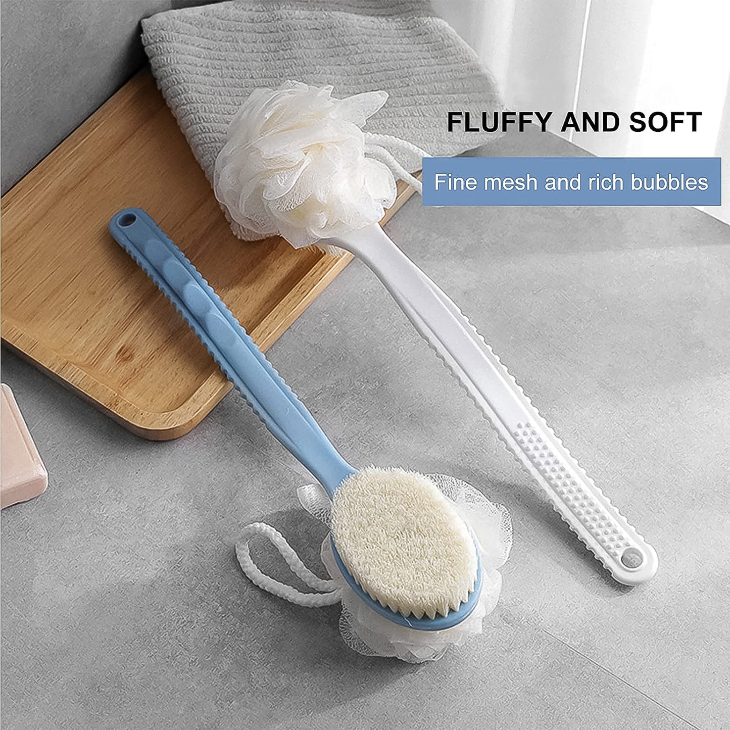 2 in1 Bath Brush With Long Handle