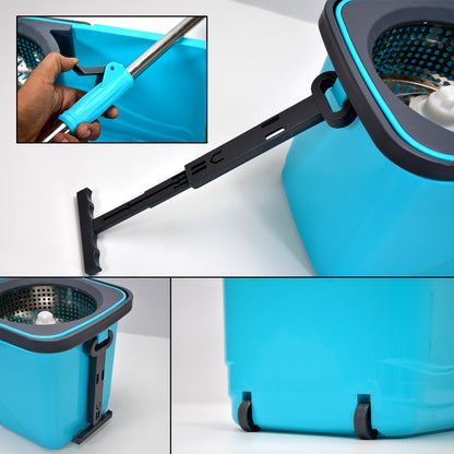 Quick Spin Mop – Plastic Floor Cleaner with Big Bucket & Easy Wheels
