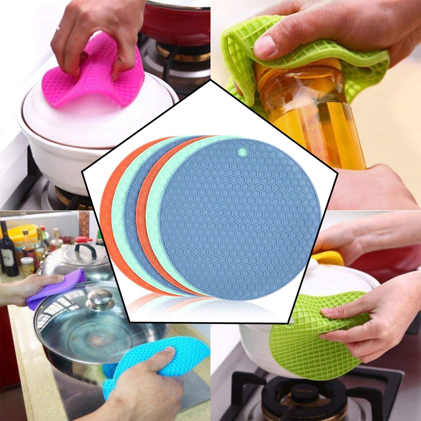 1pc Silicone Hot Mat Used For Breakfast Lunch And Dinner Purposes In Different-different Places.