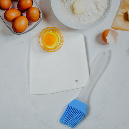 Silicone Spatula Brush And Cake Scraper For Cake Mixer Decorating Cooking Baking And Glazing ( Set Of 2pc )