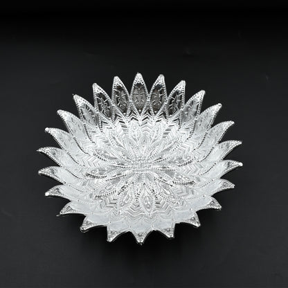 Traditional Design Serving Tray Plastic Silver Finish Serving Tray Multipurpose Tray Decorative Tray Mukhwas Serving Tray (1 Pc )