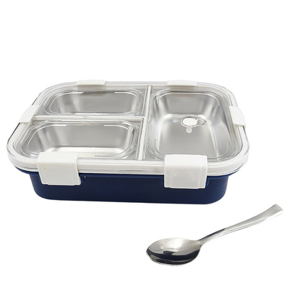 3 Compartment Transparent Stainless Steel Lunch Box For Kids Tiffin Box Lunch Box Lunch Box For Kids Insulated Lunch Box Lunch Box For Office Women And Men Stainless Steel Tiffin Box For Boys Girls School Office
