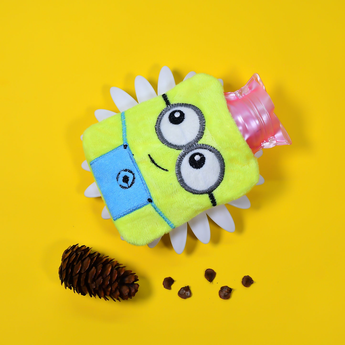 2eye Minions Small Hot Water Bag With Cover For Pain Relief Neck Shoulder Pain And Hand Feet Warmer Menstrual Cramps.