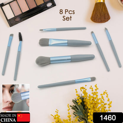 8 Pcs Mini Makeup Brush Set With Case Portable Foundation Brush Kit Travel Premium Synthetic Bristles Cosmetic Brush Set For Powder Blending Blush Eyeshadow Lipstick (Mix Color 8 Pcs Set)
