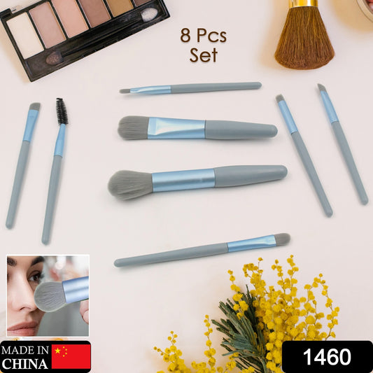 8 Pcs Mini Makeup Brush Set With Case Portable Foundation Brush Kit Travel Premium Synthetic Bristles Cosmetic Brush Set For Powder Blending Blush Eyeshadow Lipstick (Mix Color 8 Pcs Set)