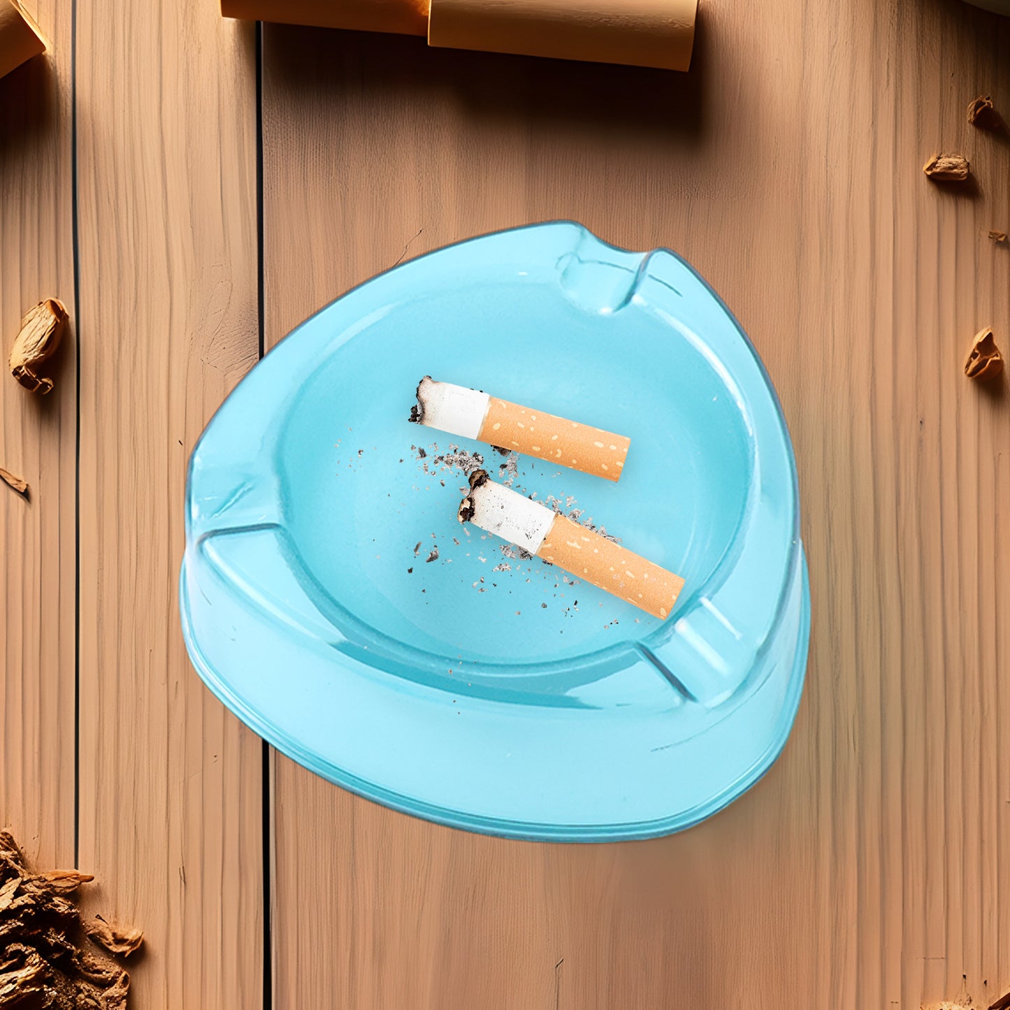 Oblivion Heavy-duty Transparent Plastic Ashtray With Triple Rest Slots  Anti-slip Base (1 Pc)